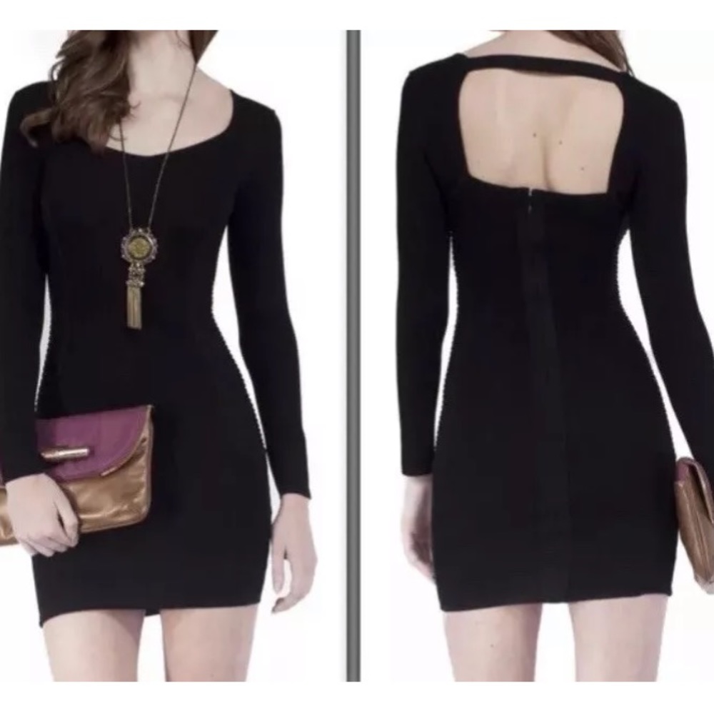 New Cut 25 black knit stretch dress NWT large